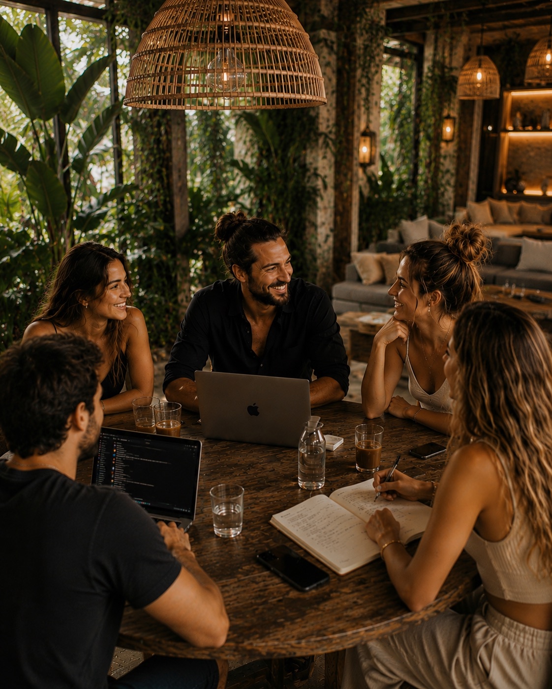 Creator strategy session in an urban jungle studio