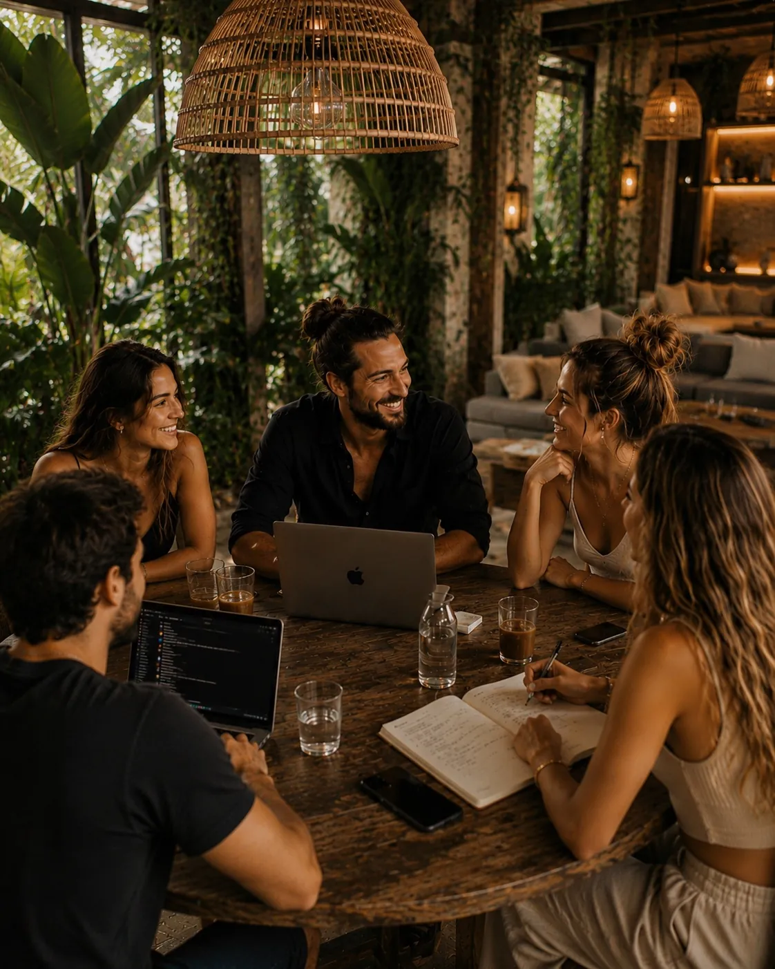 Creator strategy session in an urban jungle studio